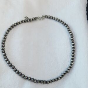 Elegant Silver Beaded Choker Necklace